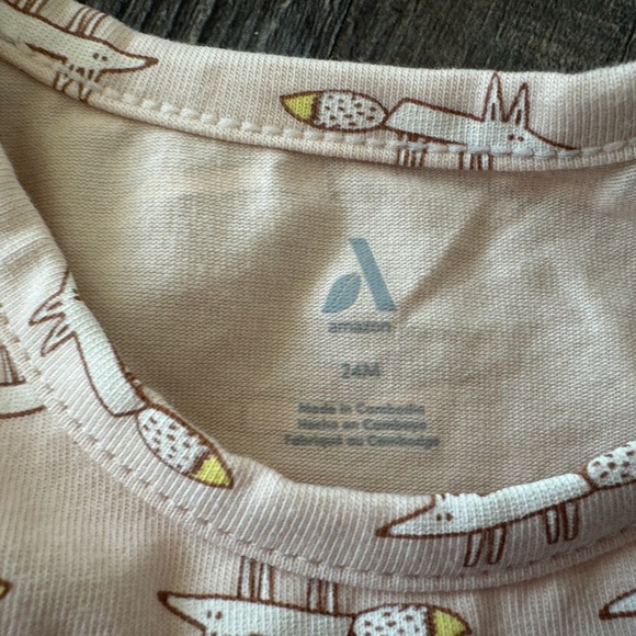 NWT Amazon Baby Fox bodysuit long sleeve Onesie 24 months pink/blush - Picture 2 of 3